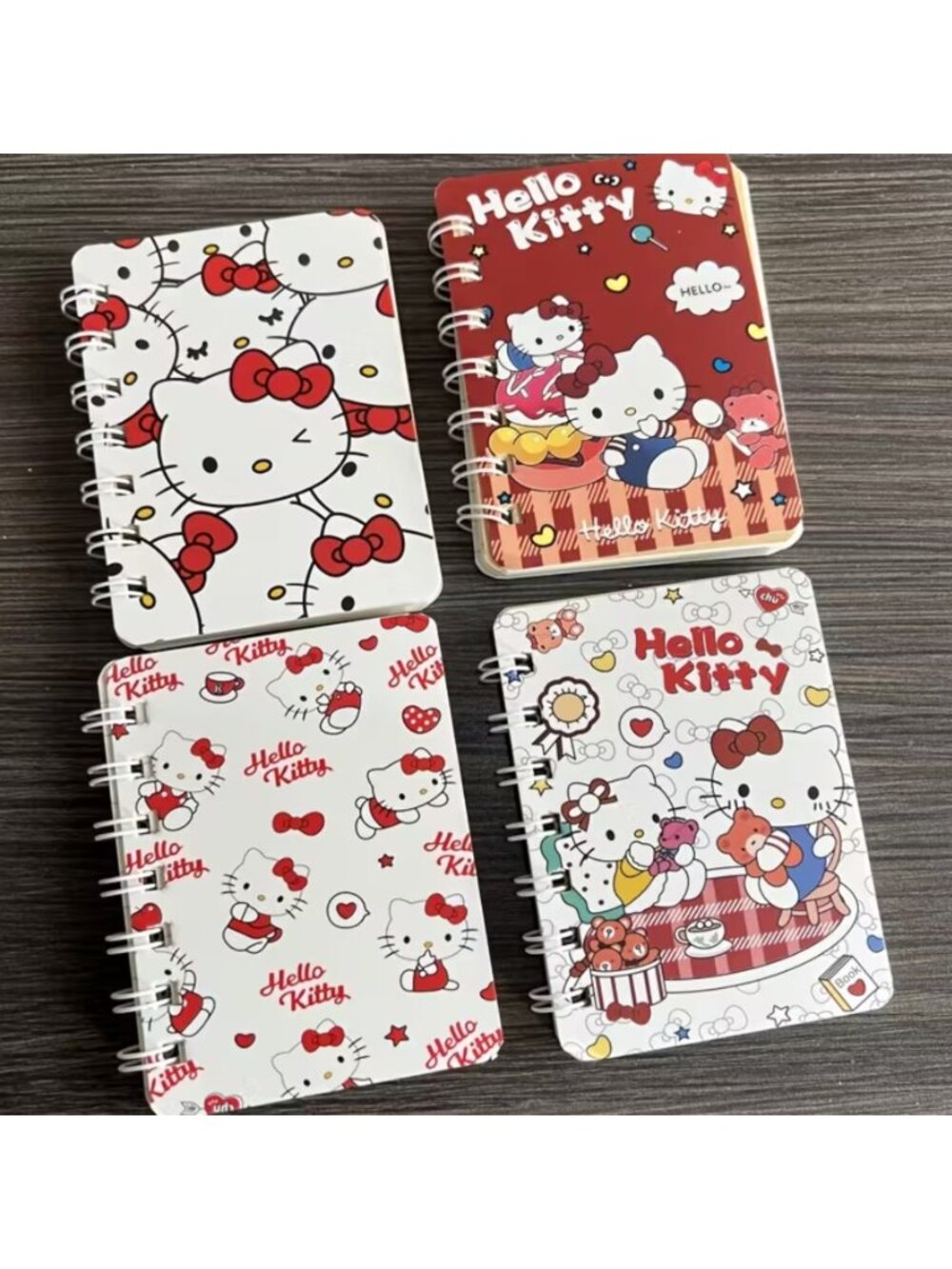 Hello Kitty Mini Notebook Set (4-Pack) Cute A7 Pocket Journals Back to School